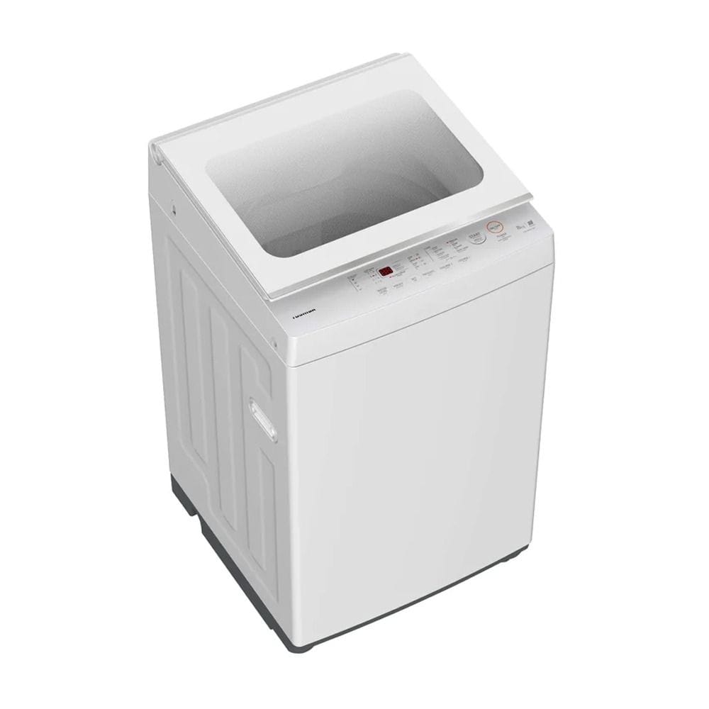 Toshiba Top Load Washing Machine 400W 8Kg, High-Speed Water Flow, Fuzzy Function, Tempered Glass Door - White - AW-M901BUPB(WW)
