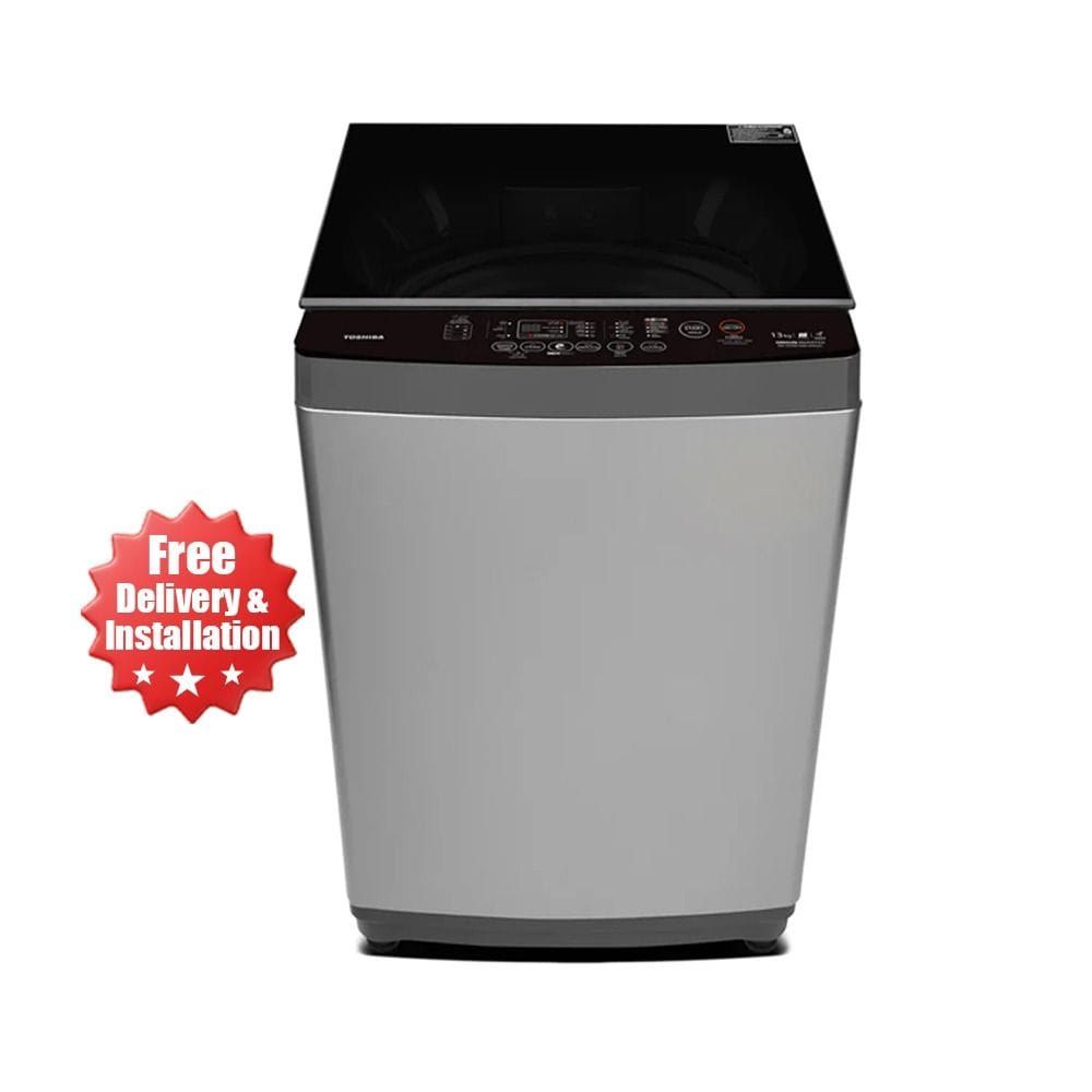 Toshiba Top Loading Washing Machine 13Kg, Powerful And Efficient Cleaning, 1550W Power Rated, Sleek Design - Silver - AW-DUHN1400LUPB(SG)