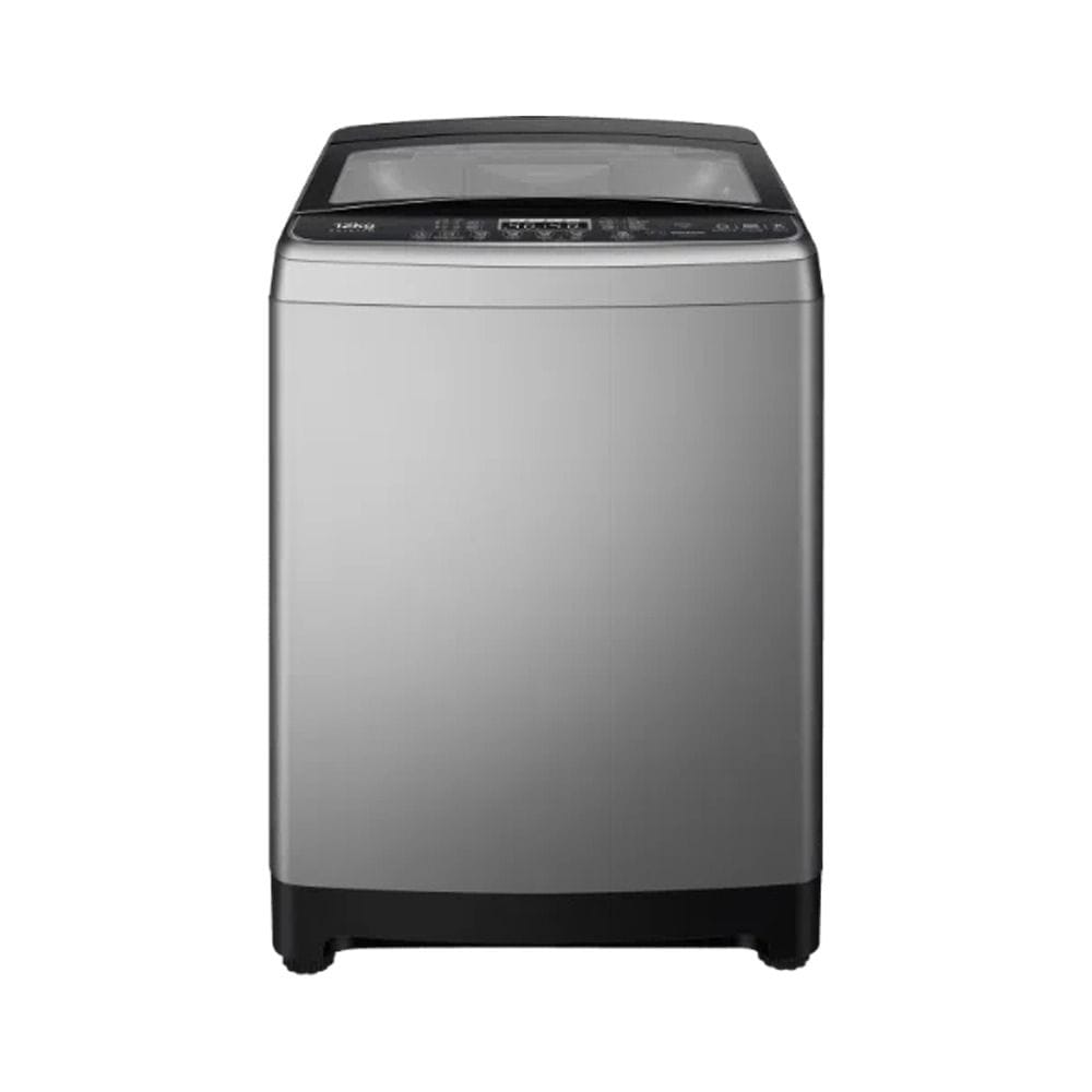 TCL Top Load Washer 12Kg, Double Enhanced Filter, Child Lock Supports, Damping Tempered Glass Cover, 24 Hours Delay - Gray - F312TLG