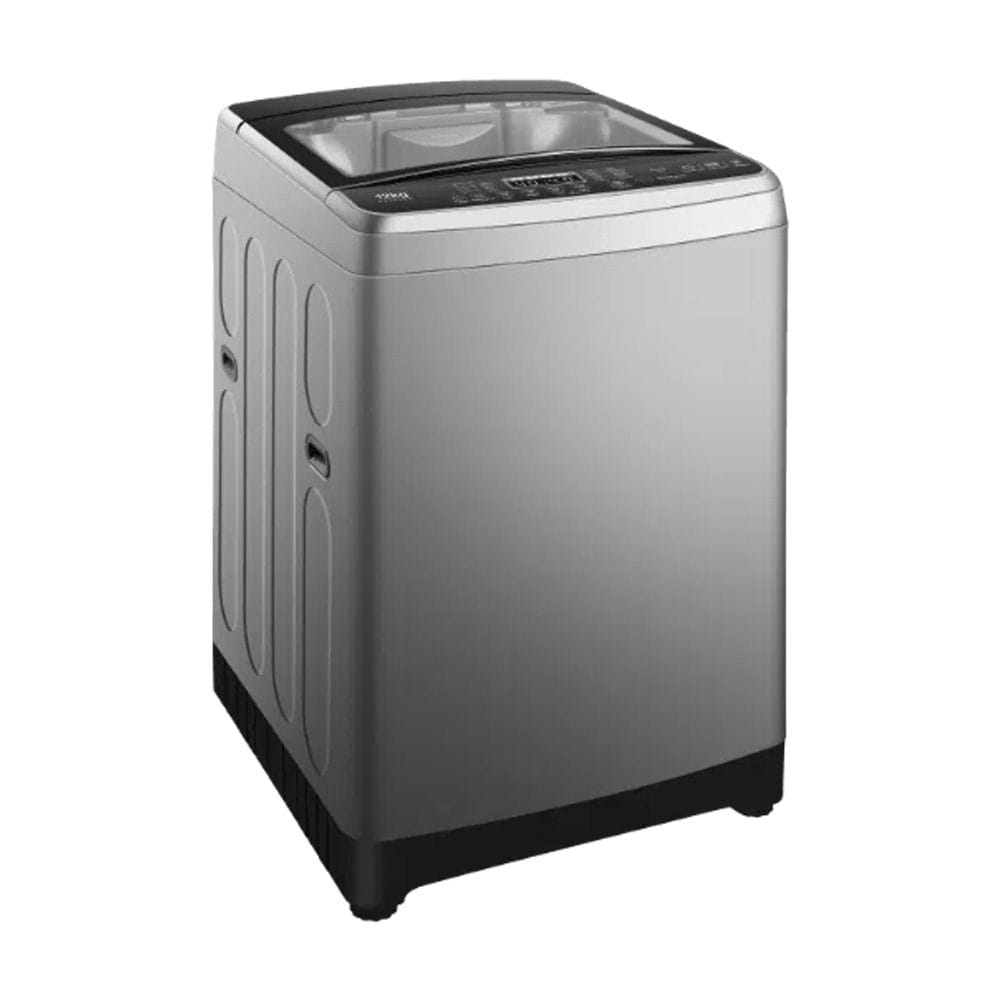 TCL Top Load Washer 12Kg, Double Enhanced Filter, Child Lock Supports, Damping Tempered Glass Cover, 24 Hours Delay - Gray - F312TLG