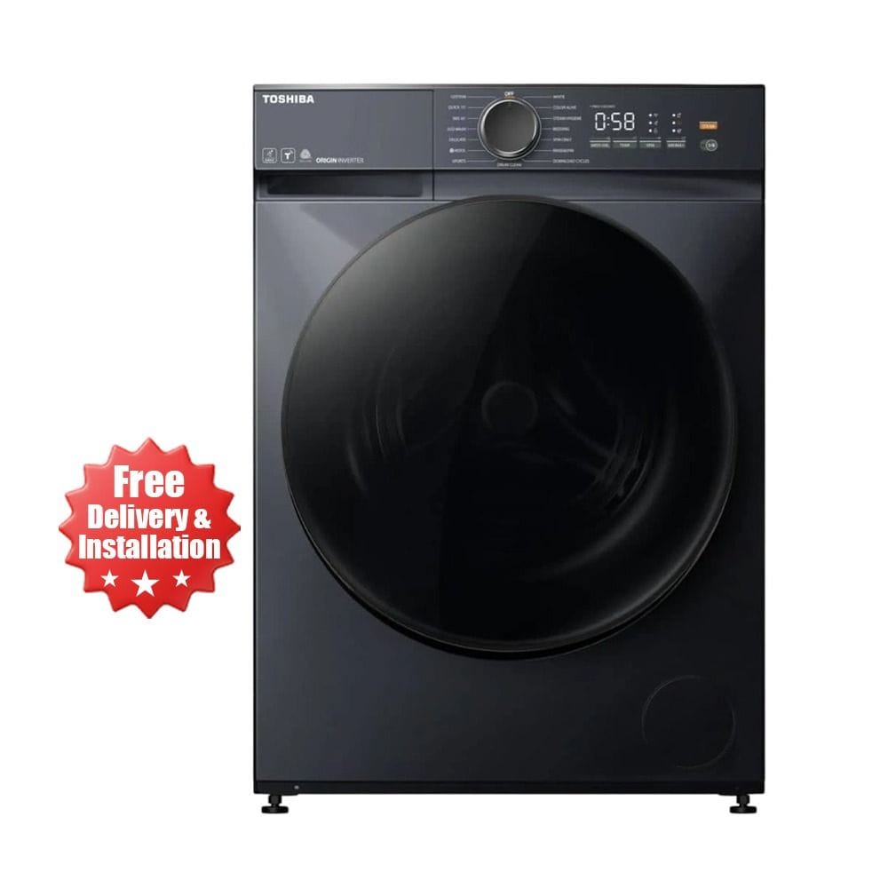Toshiba Front Load Washer 10Kg, High Spin Performance, Versatile Wash Programs, Deep Cleaning via Nano Bubbles - Gray - TW-T21BU110UWB(MG)
