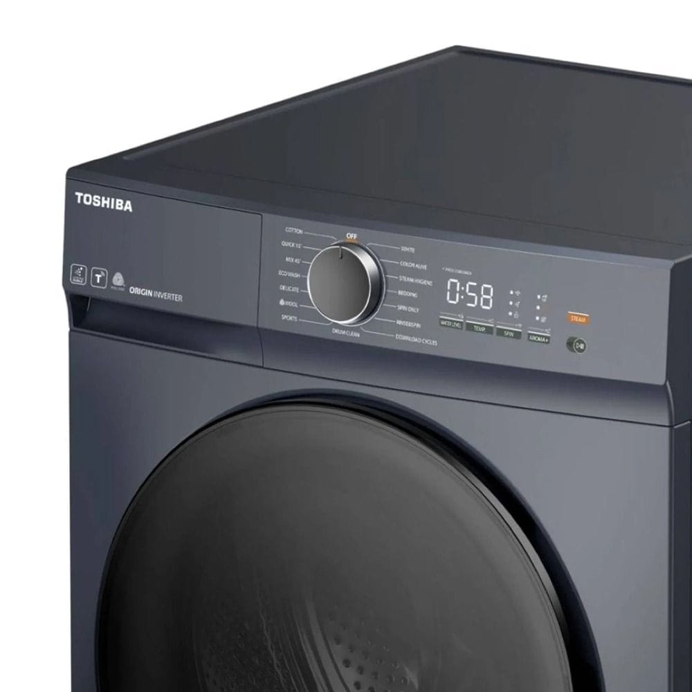 Toshiba Front Load Washer 10Kg, High Spin Performance, Versatile Wash Programs, Deep Cleaning via Nano Bubbles - Gray - TW-T21BU110UWB(MG)