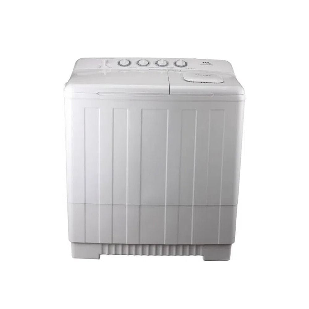 TCL Twin Tub Semi Automatic Washing Machine 18Kg, Multiple Wash Programs Support, Lint Filter Supports, Soak Function Supports - White - F218TTW