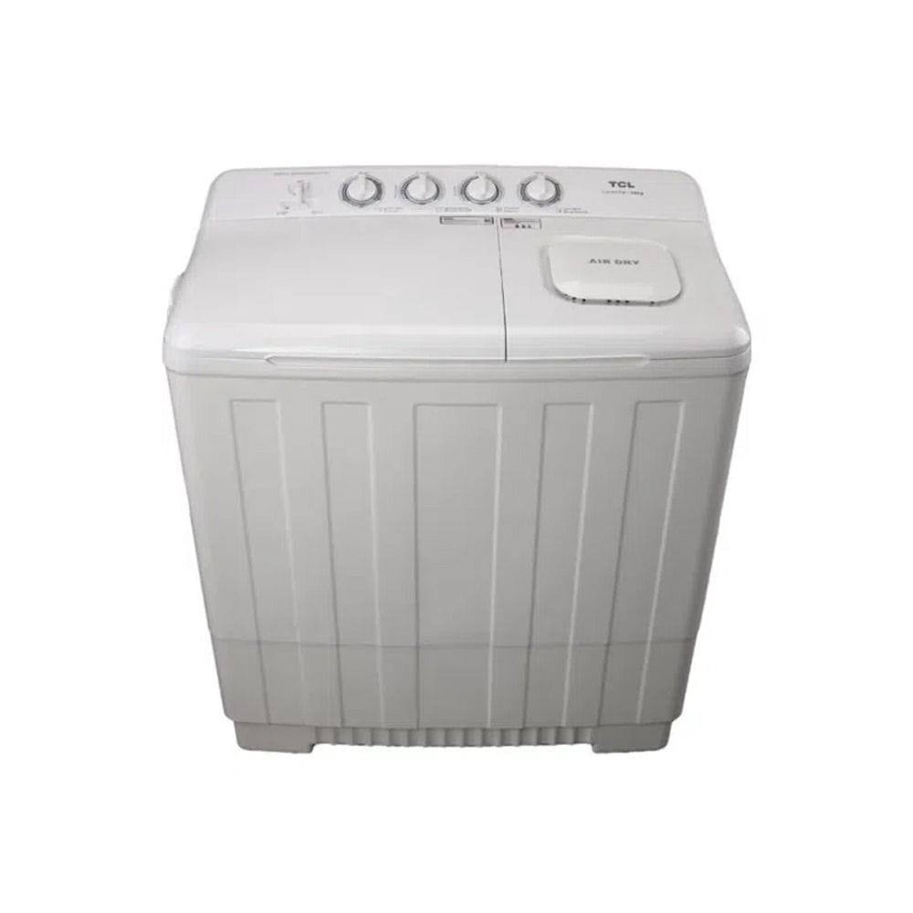 TCL Twin Tub Semi Automatic Washing Machine 18Kg, Multiple Wash Programs Support, Lint Filter Supports, Soak Function Supports - White - F218TTW