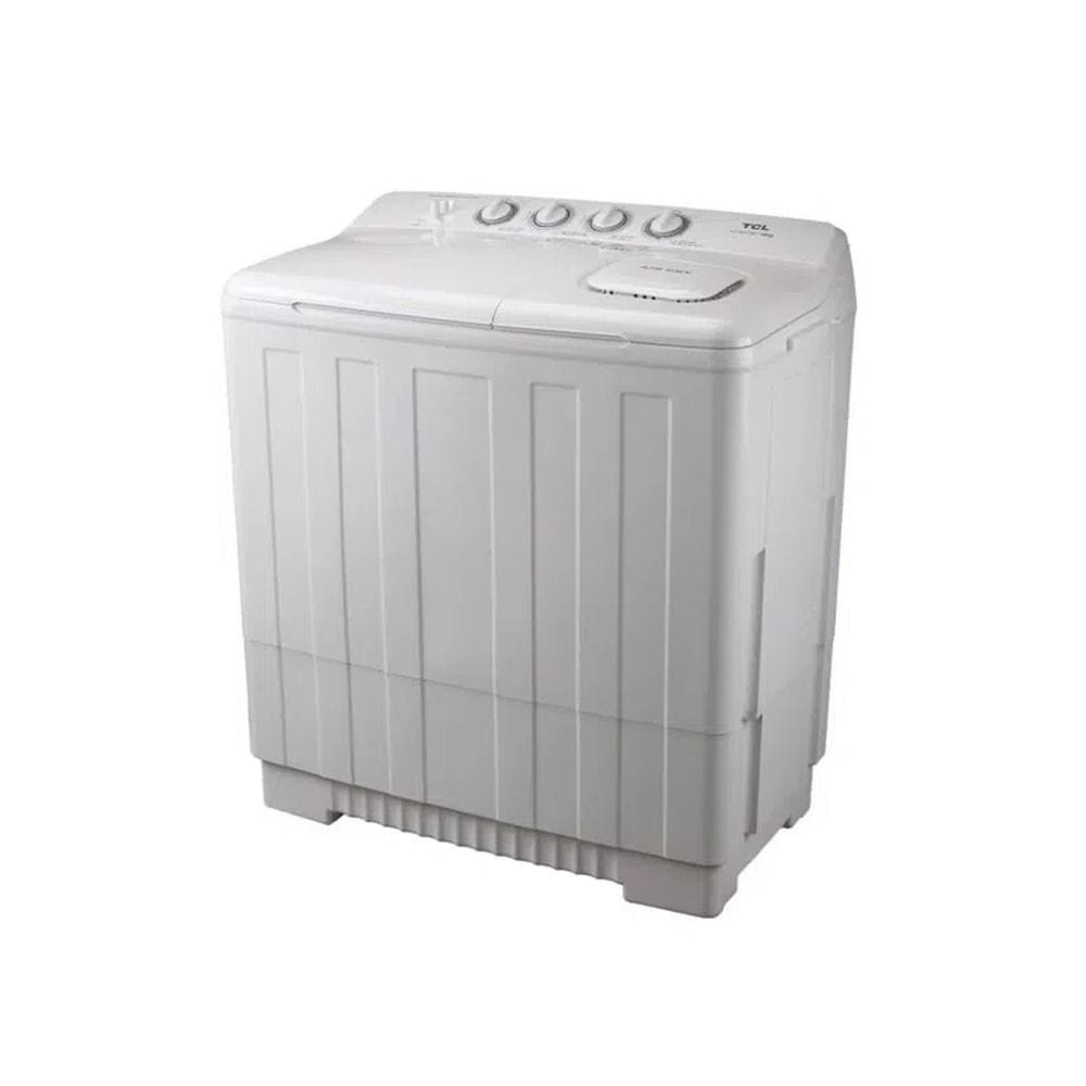 TCL Twin Tub Semi Automatic Washing Machine 18Kg, Multiple Wash Programs Support, Lint Filter Supports, Soak Function Supports - White - F218TTW