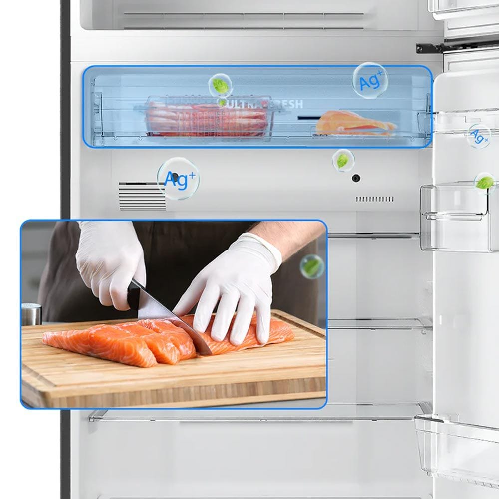 Toshiba Double Door Refrigerator 611L, Dual Frequency Compatibility, Origin Inverter Technology, Ultra Fresh Chiller Compartment - Gray - GR-RT835WE-PMF(49)