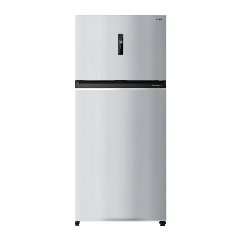 Toshiba Double Door Refrigerator 611L, Dual Frequency Compatibility, Origin Inverter Technology, Ultra Fresh Chiller Compartment - Silver - GR-RT835WE-PMF(04)