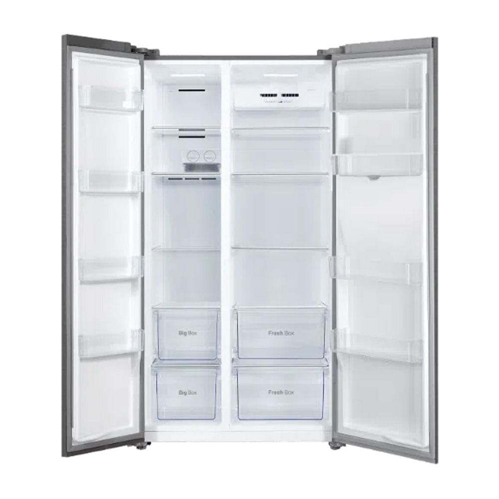 TCL  Side By Side Refrigerator 631L, 2-Door Configuration, Standard Power Supply Compatibility, 694.96 kWh Energy Consumption - Silver - P790SBSNWD