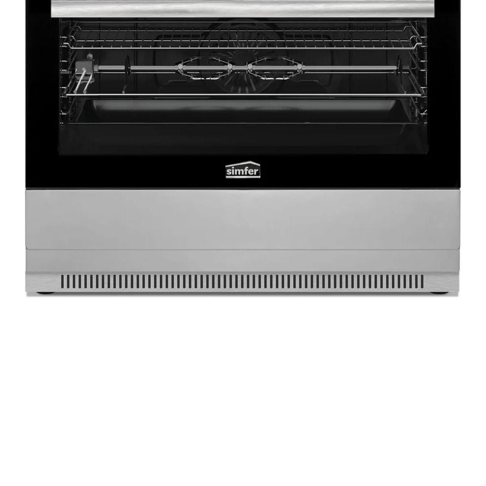 Simfer Ceramic Cooker 90x60cm, 5 Ceramic Elements, 8 Cooking Function, Round Baking Tray, Removable Oven Glass, Fully Electric - Gray - SMF9067VCM