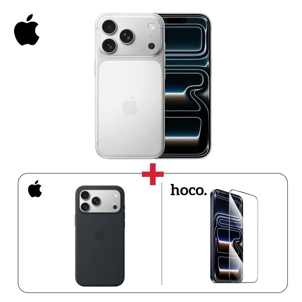 iPhone 17 Pro Max Bundle Apple iPhone 17 Pro Max 256GB Silver + MegSafe Clear Case + Hoco Glass Screen Protector (603001000013736,603001000009157,603001000009388)