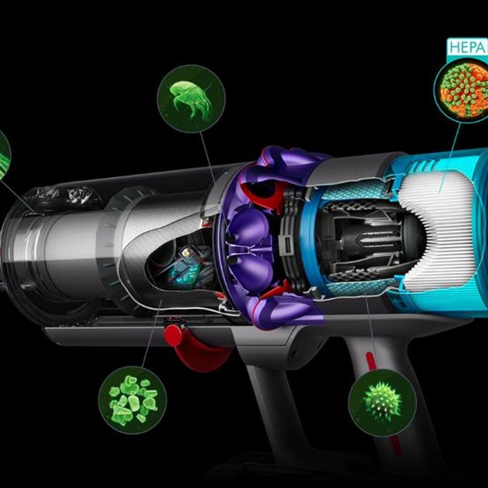 Dyson Gen5 Detect Absolute Cordless Vacuum Cleaner – 70 Min Runtime, Fluffy Optic Cleaner Head, HEPA Filtration Powerful Suction | Iron/Purple - SV23