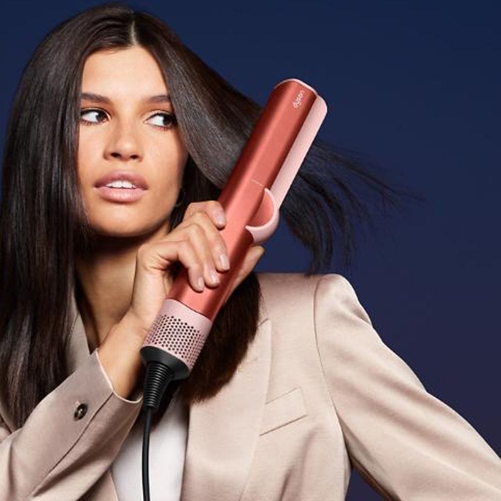 Dyson Airstrait Hair Straightener - Wet-to-Dry Styling, Airflow Straightening Technology, No Hot Plates Heat Damage Protection | Strawberry Bronze/Blush Pink - HT01