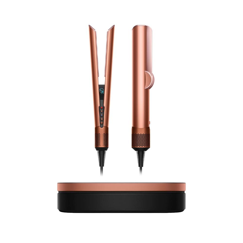Dyson Airstrait Wet-to-Dry Hair Straightener with Hyperdymium Motor, Intelligent Heat Control, LCD Display & No Heat Plate Damage | Amber Silk - HT01