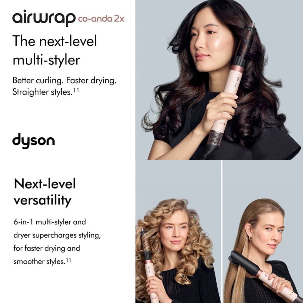 Dyson Airwrap HS09 Co-anda 2x Multi-Styler & Dryer with 6 Styling Modes, 7 Attachments, Co-anda Curling Barrels & No Heat Damage | Ceramic Pink/Rose Gold