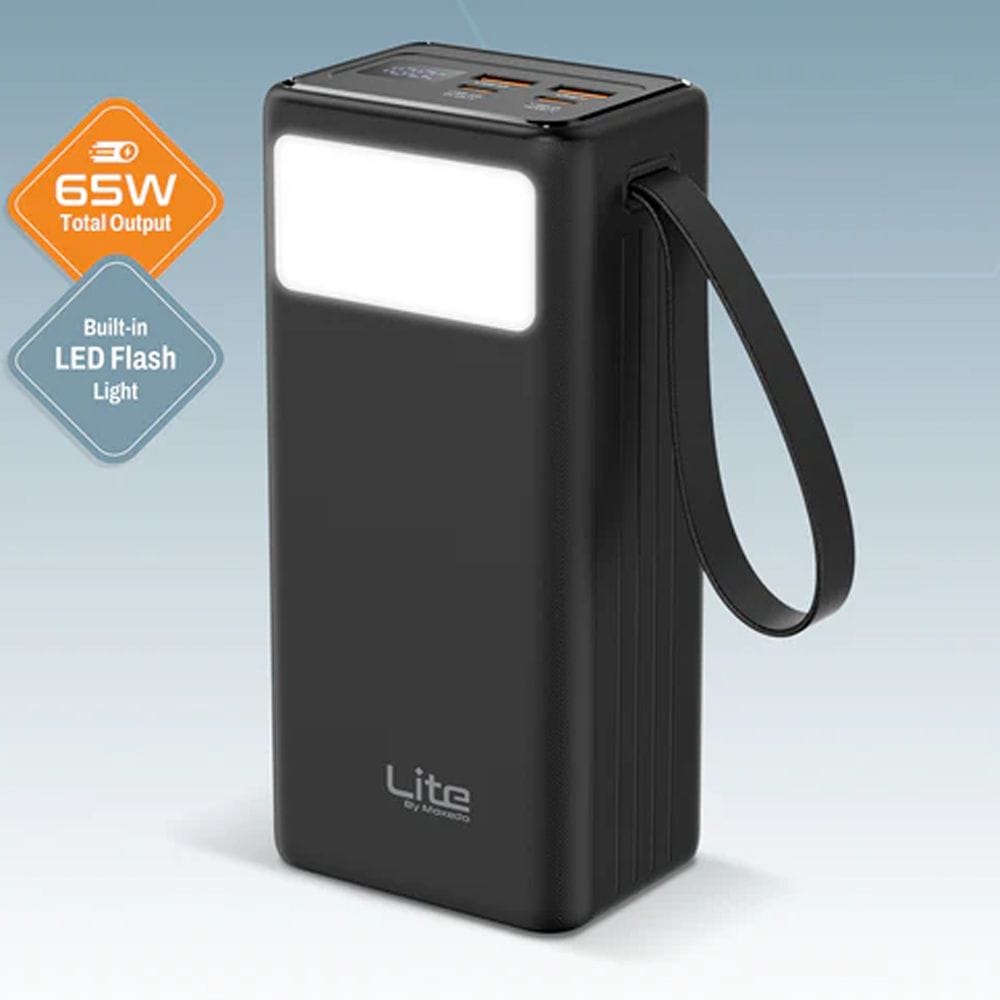 Moxedo Lite Multi-Port Mini Power Station 40000mAh with 65W Output & Portable Backup Power | Black - ML-PB020