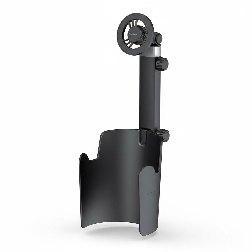 Moxedo Car Cup Grip Phone Holder MX-CM075, 360° Telescopic Arm, Strong Magnetic Mount, Adjustable Design - Black