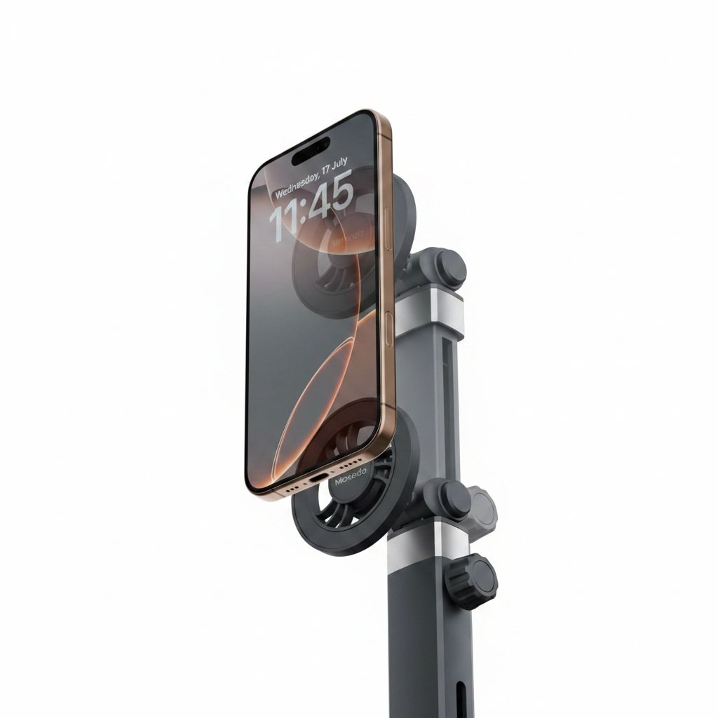 Moxedo Car Cup Grip Phone Holder MX-CM075, 360° Telescopic Arm, Strong Magnetic Mount, Adjustable Design - Black