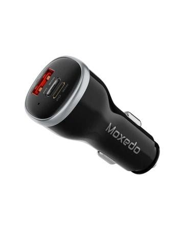 Moxedo Ultra Fast Car Charger with Built-in Retractable USB-C Cable MX-CC029, 60W - Black