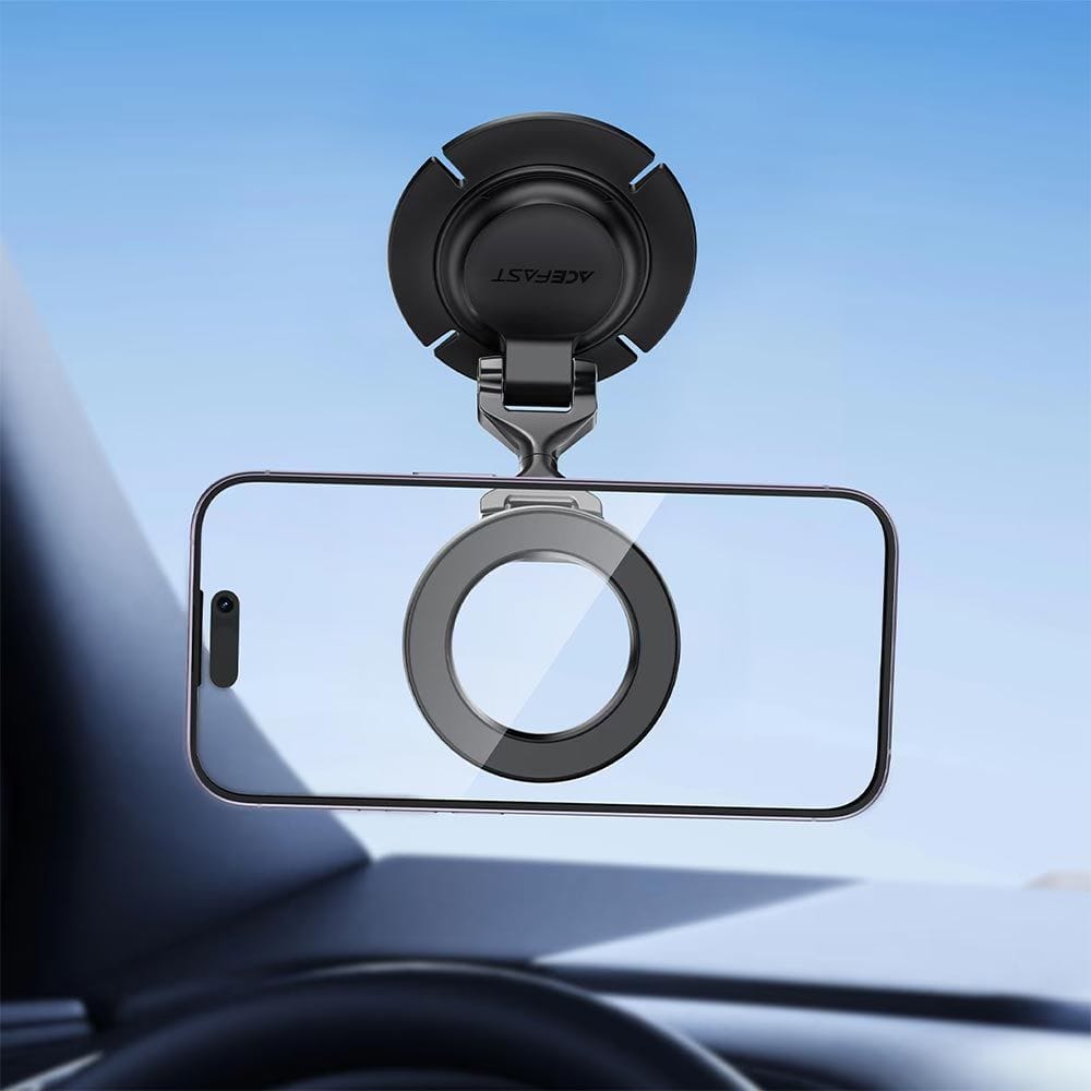 ACEFAST D64 Universal Magnetic Car Phone Holder, Strong Magnetic Mount, 360° Adjustable Dashboard & Air Vent Holder - Black