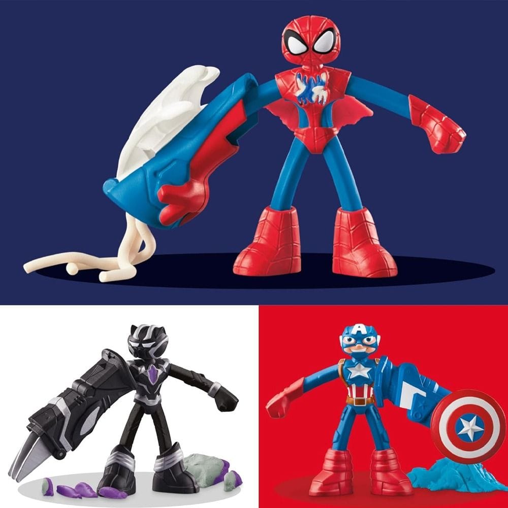 Hasbro Play-Doh Marvel Hero Adventure Playset 4+ Years, 3 Bendy Marvel Super Hero Action Figures - 5010996268723