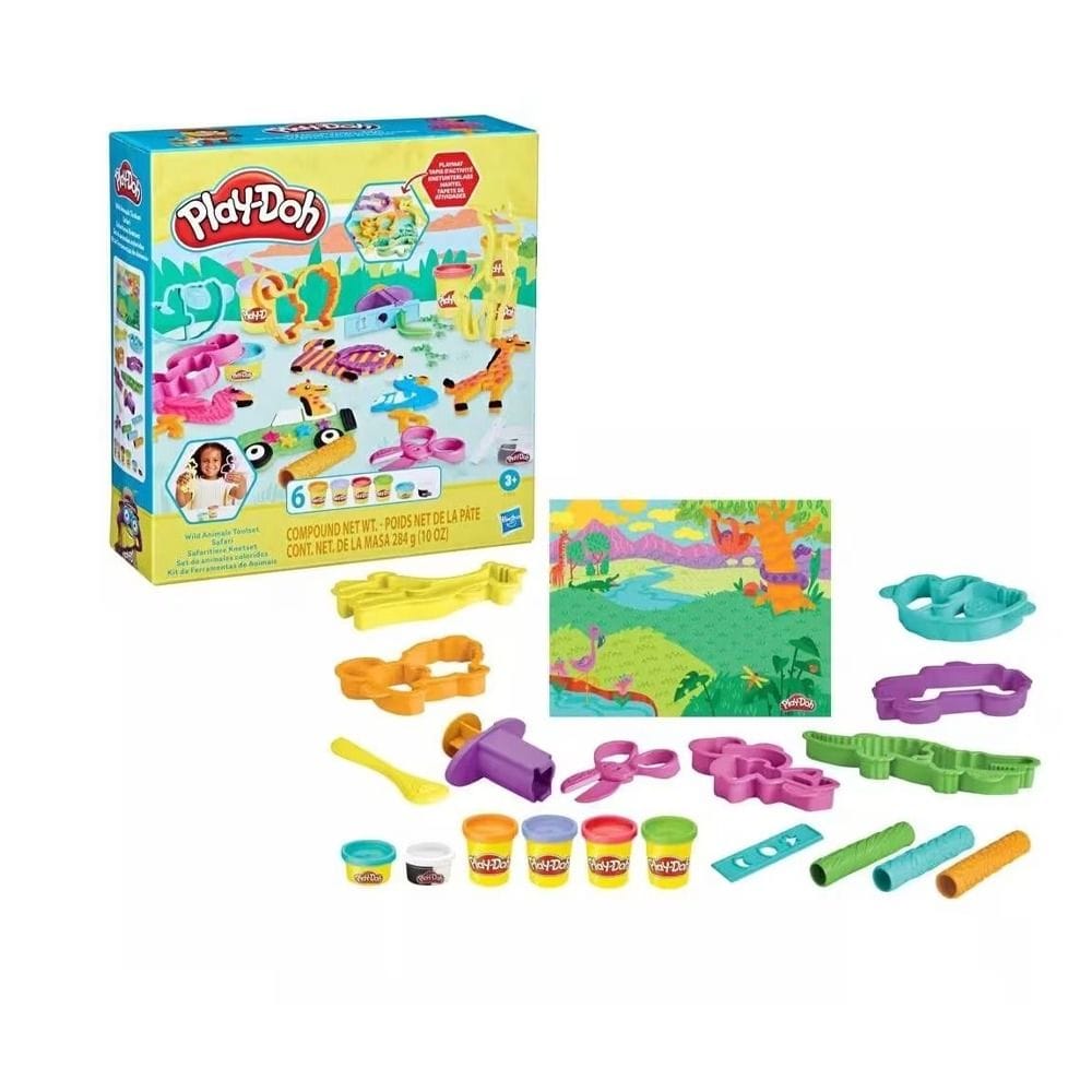 Hasbro Play-Doh Wild Animals Toolset 3+ Years, Themed Playmat For Wild Adventures, Fun Tools For Endless Creativity - 5010996121783