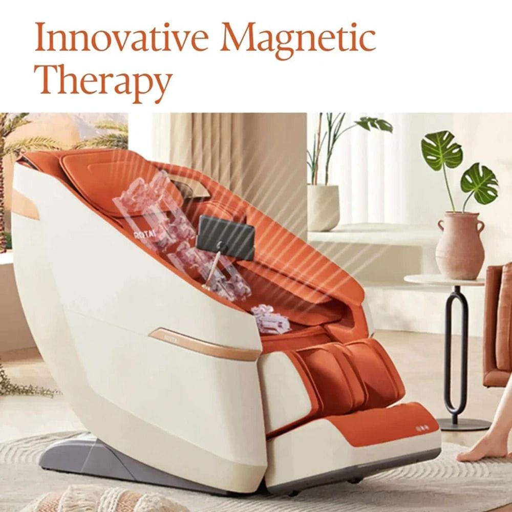 Rotai Jimny Massage Chair, 8D SL Track Full Body Massage, Zero Gravity Recline, Heat Therapy, Airbags, Foot Rollers, Voice & Bluetooth Control | Orange - A36