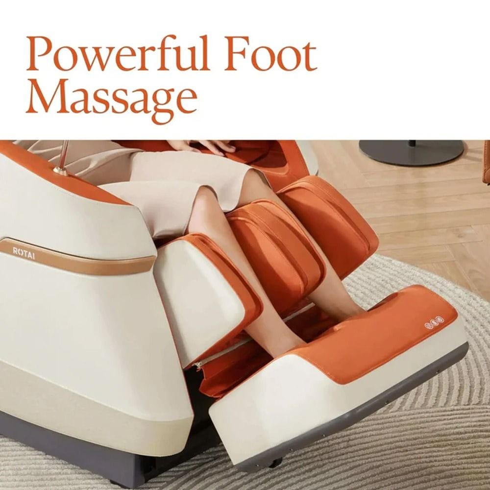 Rotai Jimny Massage Chair, 8D SL Track Full Body Massage, Zero Gravity Recline, Heat Therapy, Airbags, Foot Rollers, Voice & Bluetooth Control | Orange - A36