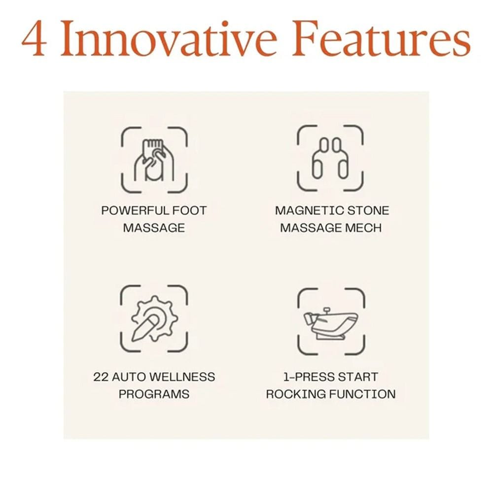 Rotai Jimny Massage Chair, 8D SL Track Full Body Massage, Zero Gravity Recline, Heat Therapy, Airbags, Foot Rollers, Voice & Bluetooth Control | Orange - A36