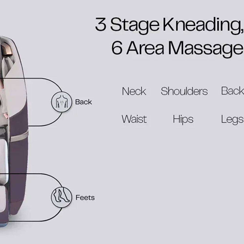 Rotai A36 MAX Massage Chair, 3D Massage Technology, Ergonomic Design, Adjustable Heat and Air Pressure - Magenta