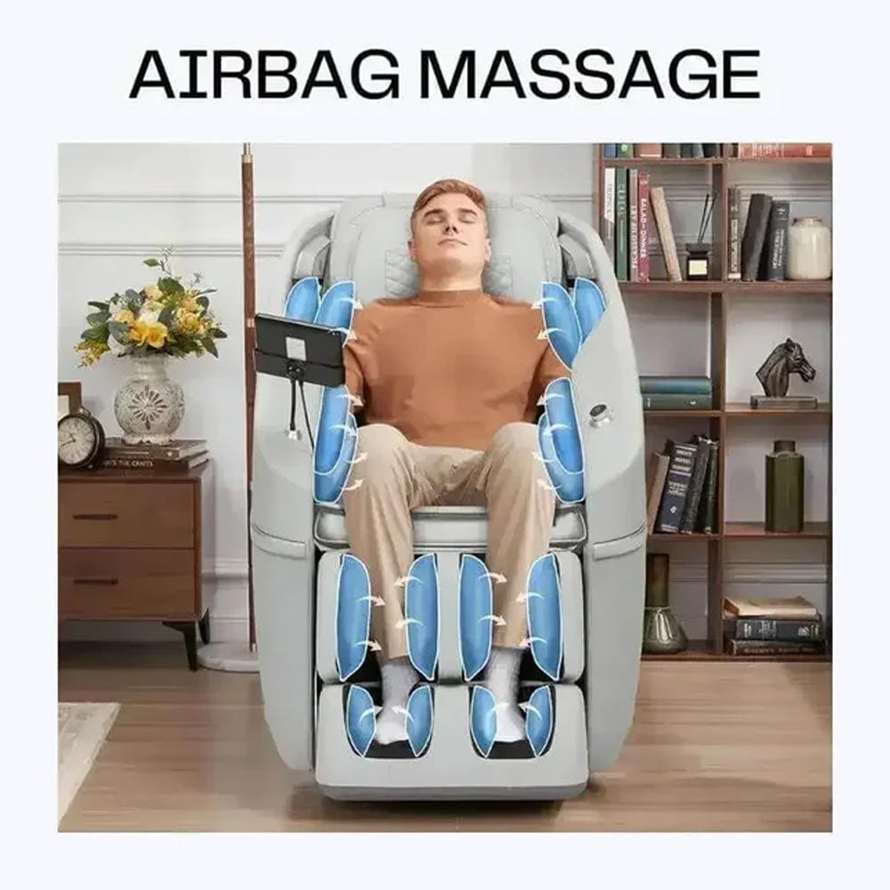 Rotai Ekanite 2-in-1 Massage Chair Sofa, Full Body Massage, Zero Gravity Recline, Heating Pads, Rocking Function, Touch Control & Space Capsule Design | Grey - A37