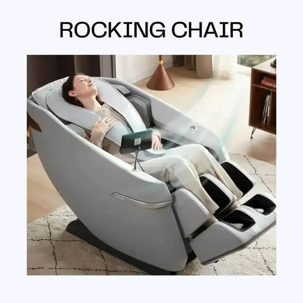Rotai Ekanite 2-in-1 Massage Chair Sofa, Full Body Massage, Zero Gravity Recline, Heating Pads, Rocking Function, Touch Control & Space Capsule Design | Grey - A37