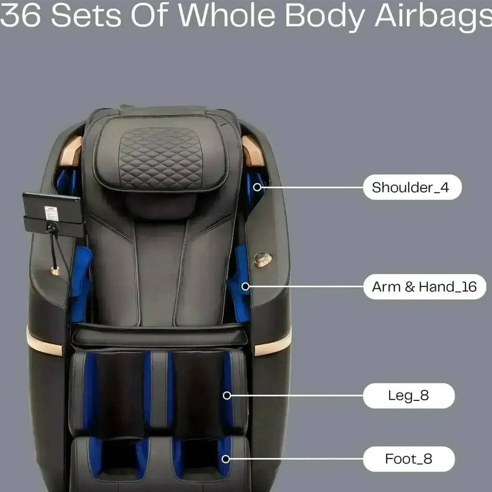 Rotai Ekanite Massage Chair & Sofa 2-in-1, Full Body SL Track Massage, Zero Gravity Recline, 36 Airbags, Carbon Fiber Heating & 22 Auto Programs | Black - A37