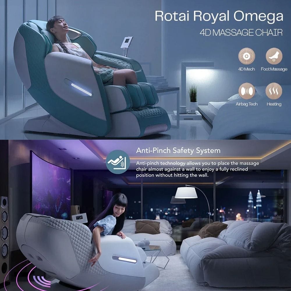 Rotai A50 Royal Omega 4D Massage Chair with AI Voice Control, Full Body, Zero Gravity Recliner - Green