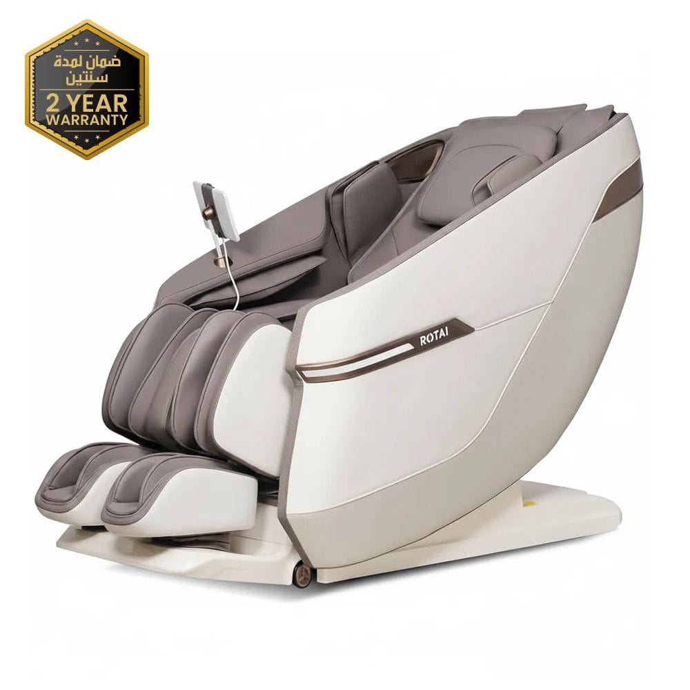 Rotai Massage Chair, Full Body with 4D Foot Rollers, Heating, 22 Auto Programs, Zero Gravity, 7" Touch Tablet, Voice Control -Grey - RT5652 