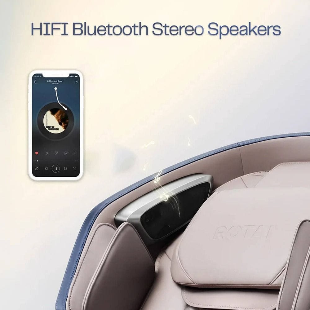 Rotai 8D SL-Track Massage Chair, Dual-Core 4D Rollers, 38 Airbags, Zero Gravity, Yoga Stretch, Heat Therapy, AI Voice & Bluetooth | Blue - A70 Max