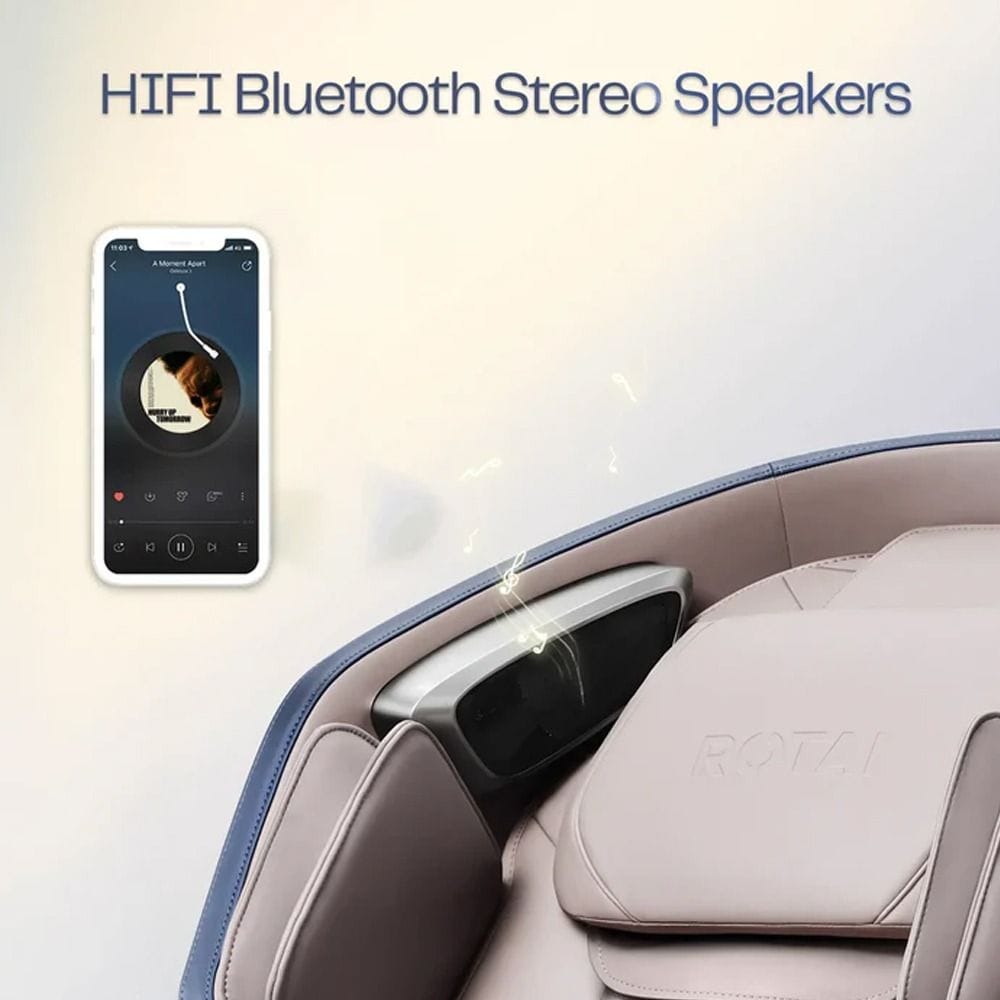 Rotai 8D SL-Track Massage Chair, Dual-Core 4D Rollers, 38 Airbags, Zero Gravity, Yoga Stretch, Heat Therapy, AI Voice & Bluetooth | Blue - A70 Max