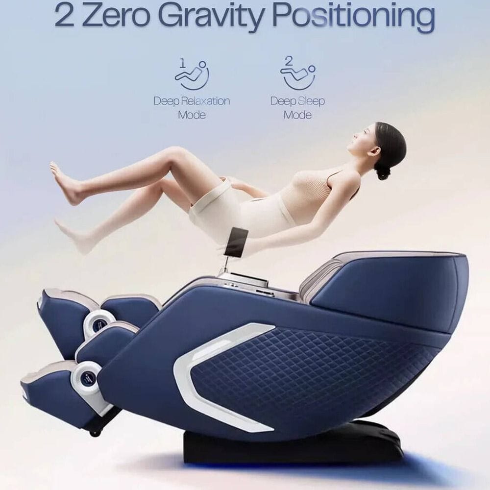 Rotai 8D SL-Track Massage Chair, Dual-Core 4D Rollers, 38 Airbags, Zero Gravity, Yoga Stretch, Heat Therapy, AI Voice & Bluetooth | Blue - A70 Max