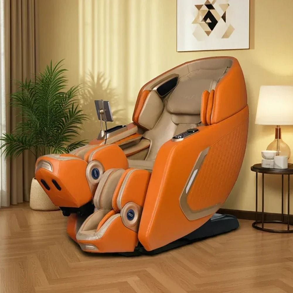 Rotai 8D SL-Track Massage Chair, Dual-Core 4D Rollers, Cycling & Yoga Stretch, 38 Airbags, Zero Gravity Recline, AI Voice, Bluetooth & Heat Therapy | Hermes Orange - A70 Max