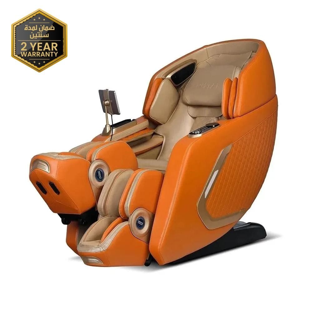 Rotai 8D SL-Track Massage Chair, Dual-Core 4D Rollers, Cycling & Yoga Stretch, 38 Airbags, Zero Gravity Recline, AI Voice, Bluetooth & Heat Therapy | Hermes Orange - A70 Max