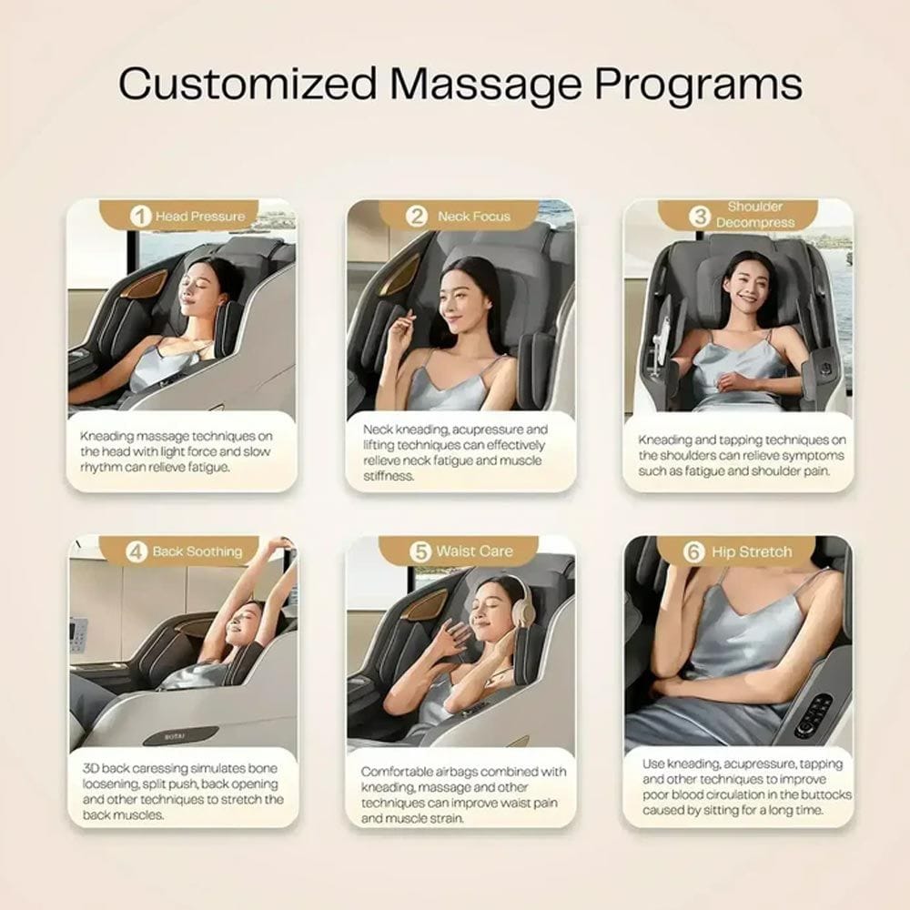 Rotai Royal Signature Massage Chair, AI Body Scan, 6 Massage Techniques, 22 Wellness Modes, Zero Gravity Recline, Heat Therapy, Voice & Touch Control | Grey - RT5950