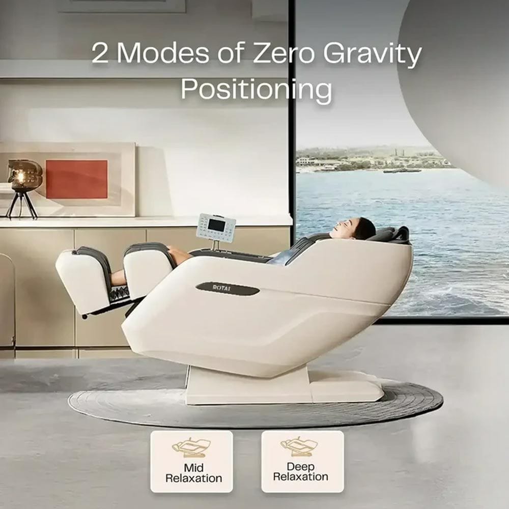 Rotai Royal Signature Massage Chair, AI Body Scan, 6 Massage Techniques, 22 Wellness Modes, Zero Gravity Recline, Heat Therapy, Voice & Touch Control | Grey - RT5950