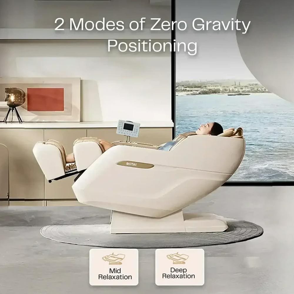 Rotai Royal Signature Massage Chair, AI Body Scan, 6 Massage Techniques, 22 Wellness Modes, Zero Gravity Recline, Heat Therapy & Voice Touch Control | White - RT5950