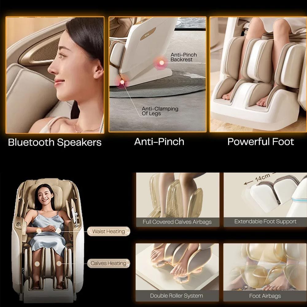 Rotai Royal Signature Massage Chair, AI Body Scan, 6 Massage Techniques, 22 Wellness Modes, Zero Gravity Recline, Heat Therapy & Voice Touch Control | White - RT5950