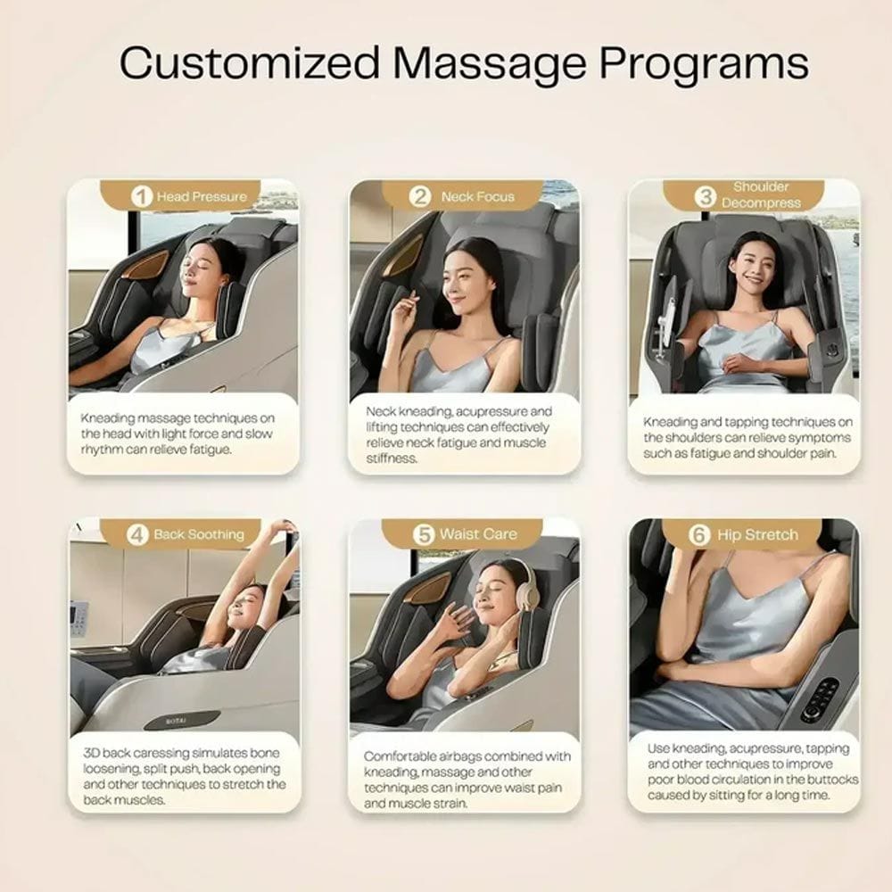 Rotai Royal Signature Massage Chair, AI Body Scan, 6 Massage Techniques, 22 Wellness Modes, Zero Gravity Recline, Heat Therapy & Voice Touch Control | White - RT5950