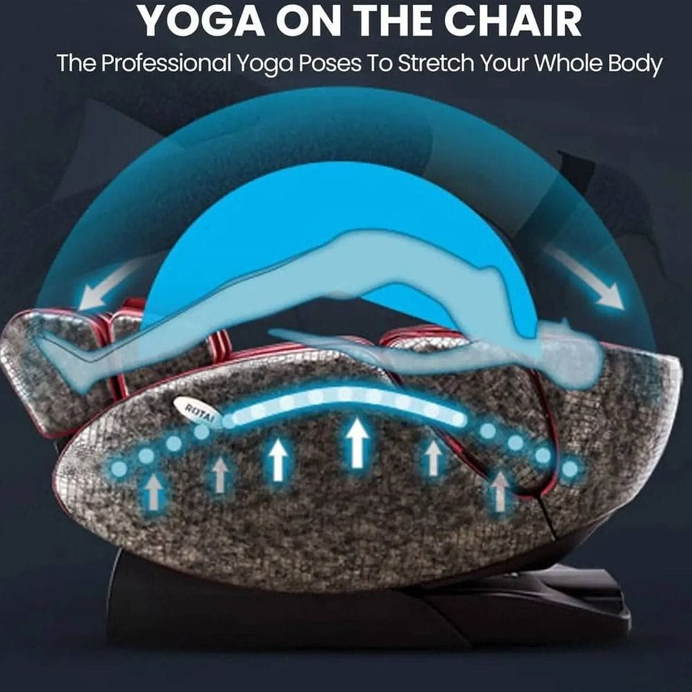 Rotai Yoga Massage Chair with Zero Gravity, Shiatsu Kneading, Magnetic Heat Therapy, Full Body Relaxation & Intelligent Health Massage System | Red - RT7709