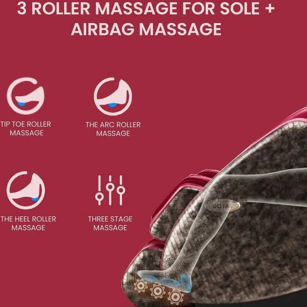 Rotai Yoga Massage Chair with Zero Gravity, Shiatsu Kneading, Magnetic Heat Therapy, Full Body Relaxation & Intelligent Health Massage System | Red - RT7709