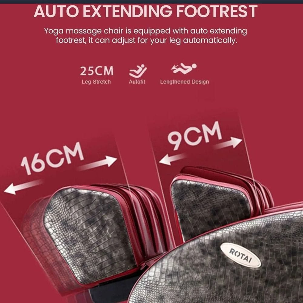 Rotai Yoga Massage Chair with Zero Gravity, Shiatsu Kneading, Magnetic Heat Therapy, Full Body Relaxation & Intelligent Health Massage System | Red - RT7709