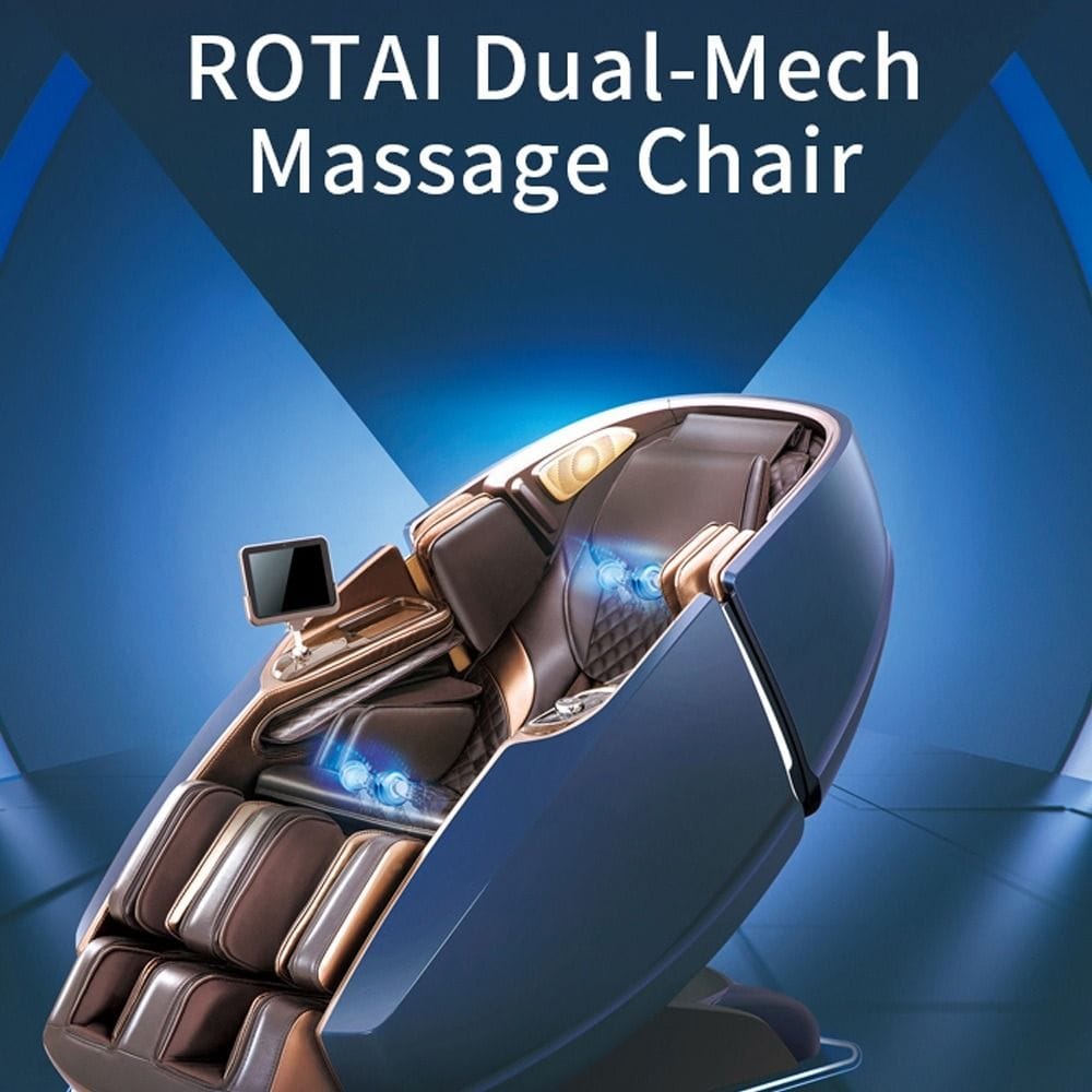Rotai Gemini Massage Chair, Patented Dual Core Technology, Zero Gravity Recline, Full Body Health Massage, Heat Therapy & Intelligent Multi-Function System | Brown - RT8900