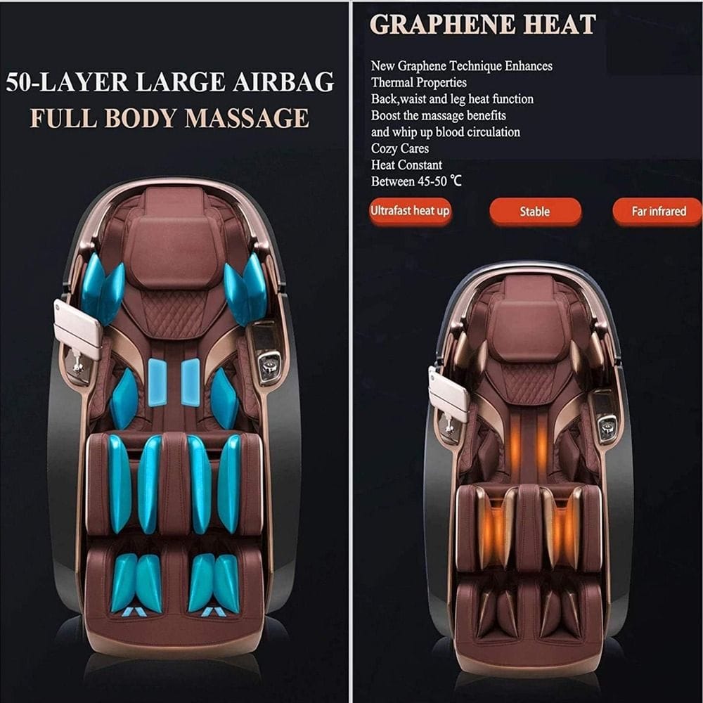 Rotai Luxury Electric Massage Chair, Zero Gravity Space Capsule, Full Body Health Massage, Automatic Body Kneading, Heat Therapy & Intelligent Relaxation System | Beige - RT-8900