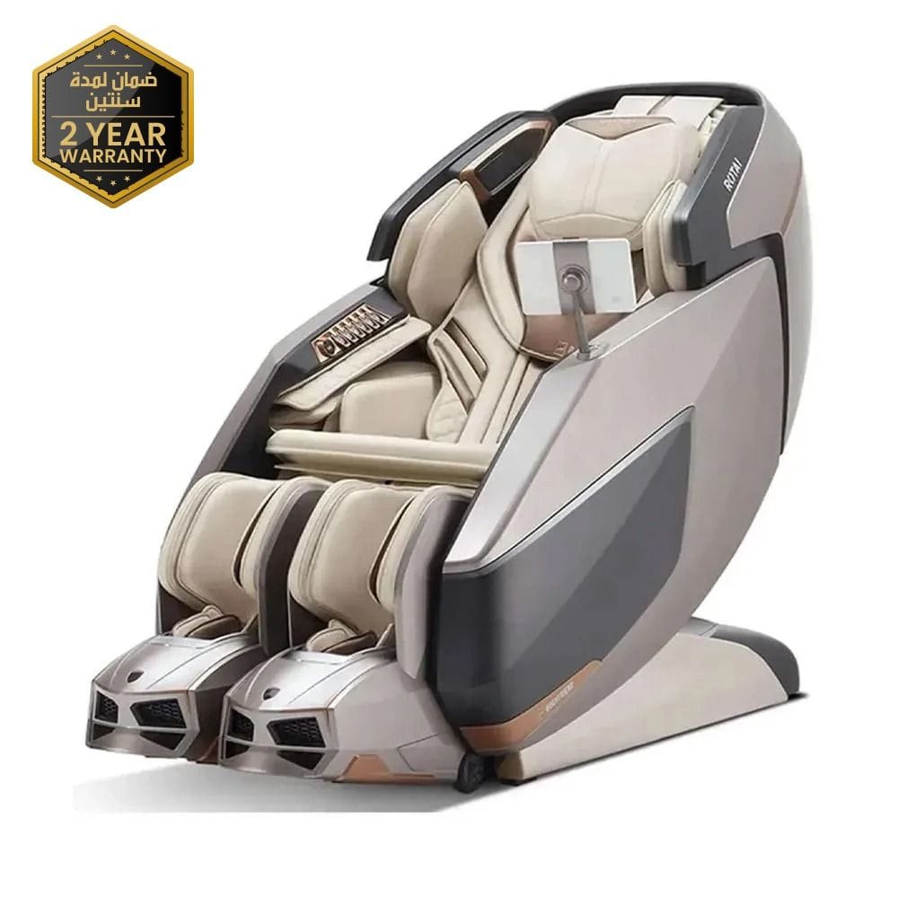 Rotai AI Robotic Massage Chair with ROVO Walking Technology, 6D Dual Mechanism, Tri-Sole Reflexology, Heat Therapy, Voice Control & Bluetooth | Glacier Silver - RT8802